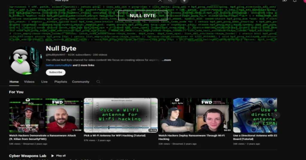 top 18 youtube channels for learning ethical hacking