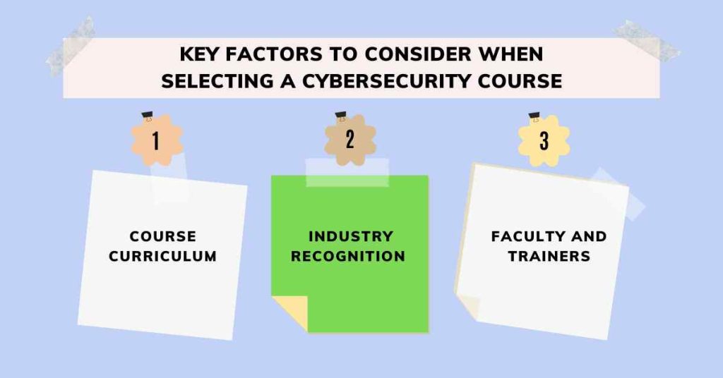 key factors to consider when selecting a cybersecurity course