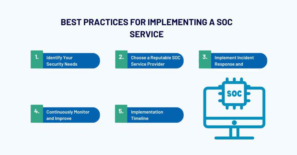 best practices for implementing a soc service