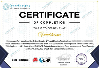 Get certified by CyberSapiens