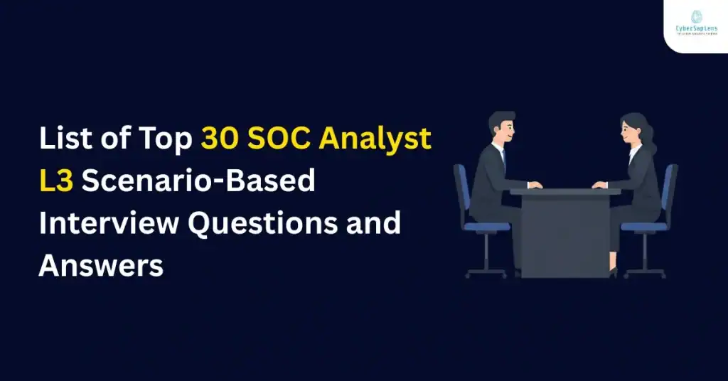 List of Top 30 SOC Analyst L3 Scenario-Based Interview Questions